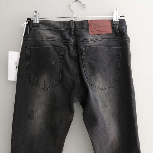 NWT One Teaspoon Marines Extreme Flare Low Rise Jeans Black Oak 24 - Picture 7 of 16
